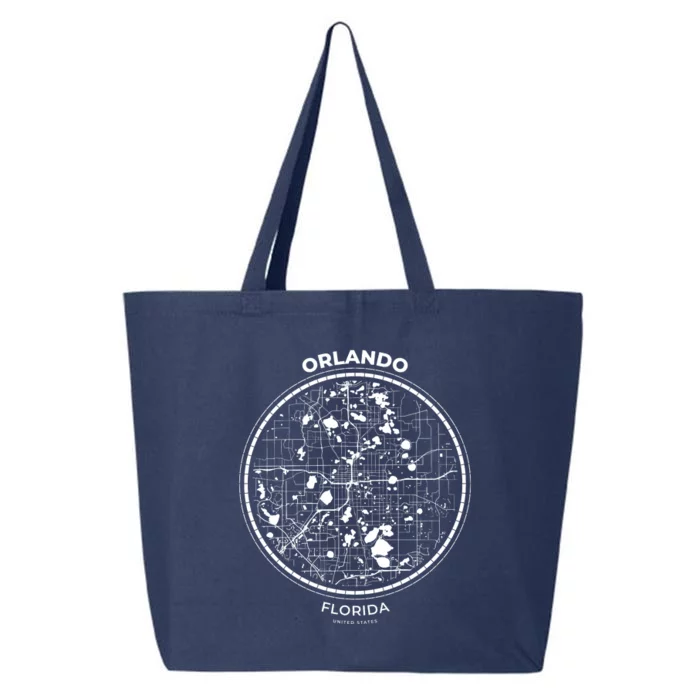 Orlando Florida Map Sketch 25L Jumbo Tote