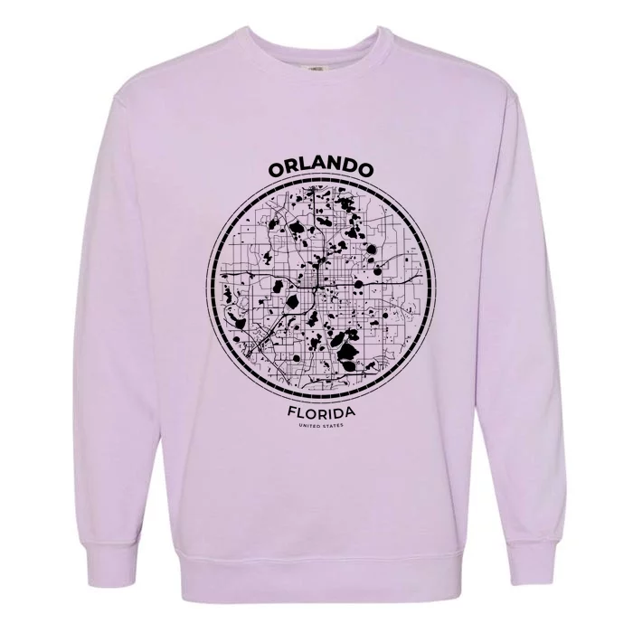 Orlando Florida Map Sketch Garment-Dyed Sweatshirt