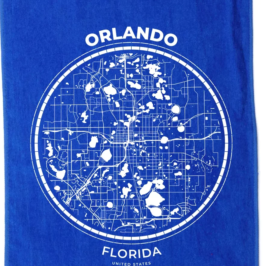 Orlando Florida Map Sketch Platinum Collection Golf Towel