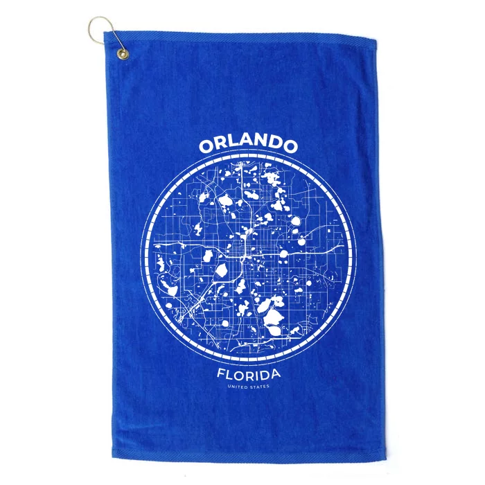 Orlando Florida Map Sketch Platinum Collection Golf Towel