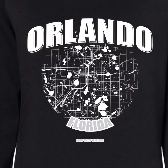 Orlando Florida Map Womens California Wash Sweatshirt