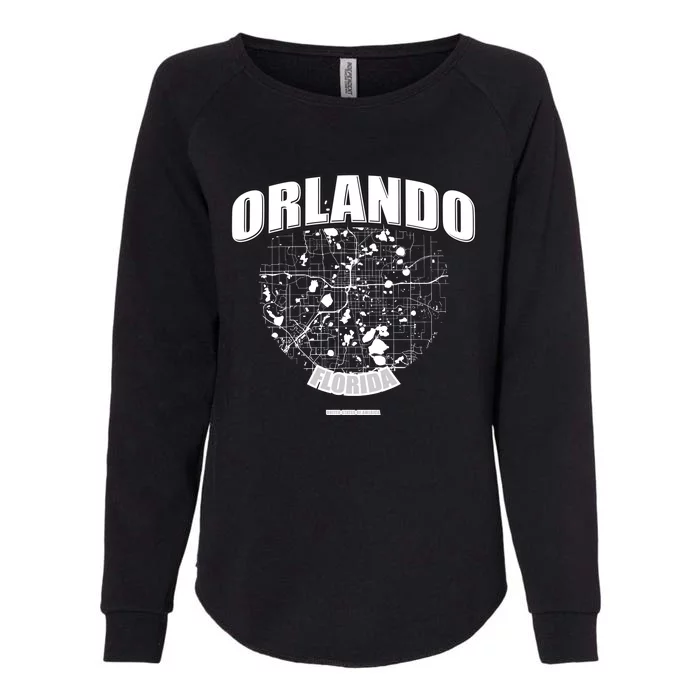 Orlando Florida Map Womens California Wash Sweatshirt