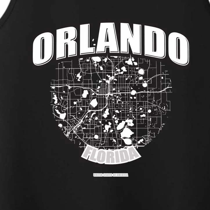 Orlando Florida Map Performance Tank