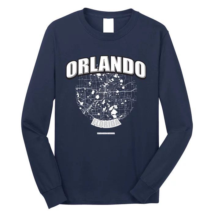 Orlando Florida Map Long Sleeve Shirt