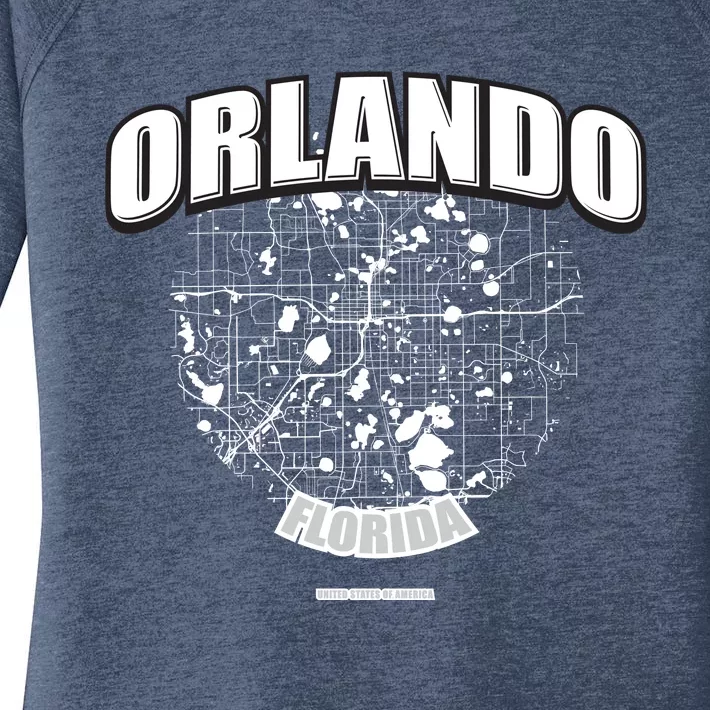 Orlando Florida Map Women's Perfect Tri Tunic Long Sleeve Shirt