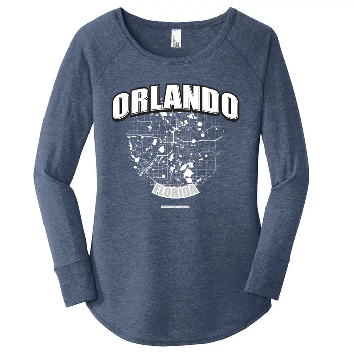 Orlando Florida Map Women's Perfect Tri Tunic Long Sleeve Shirt