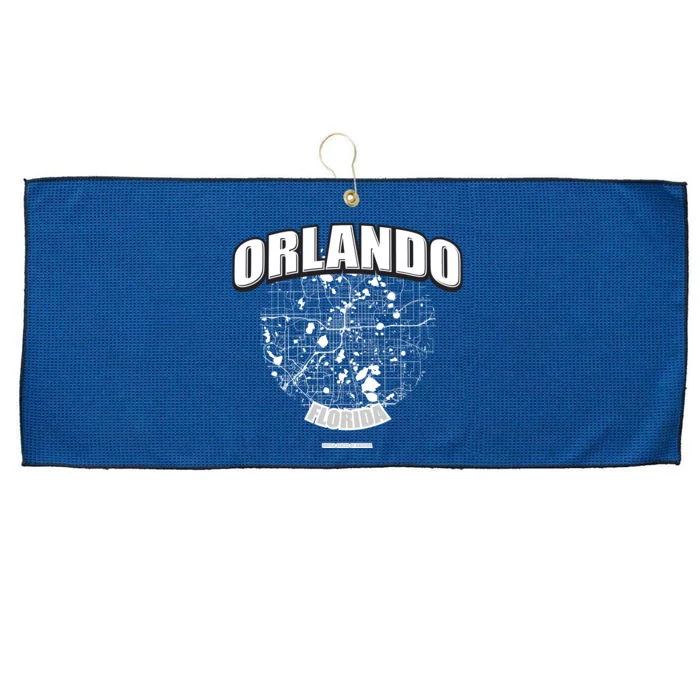 Orlando Florida Map Large Microfiber Waffle Golf Towel