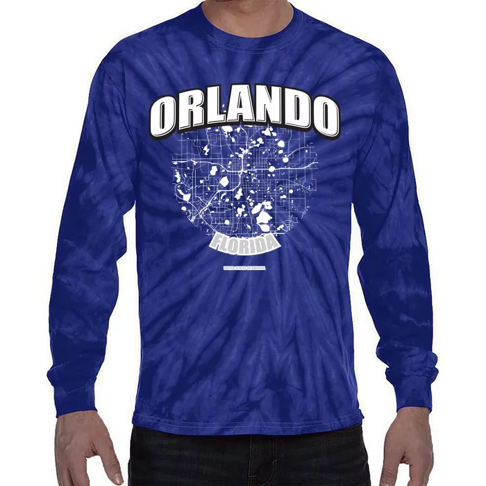 Orlando Florida Map Tie-Dye Long Sleeve Shirt