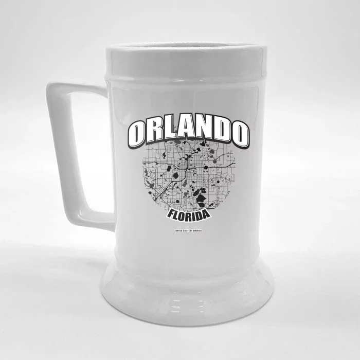 Orlando Florida Map Front & Back Beer Stein