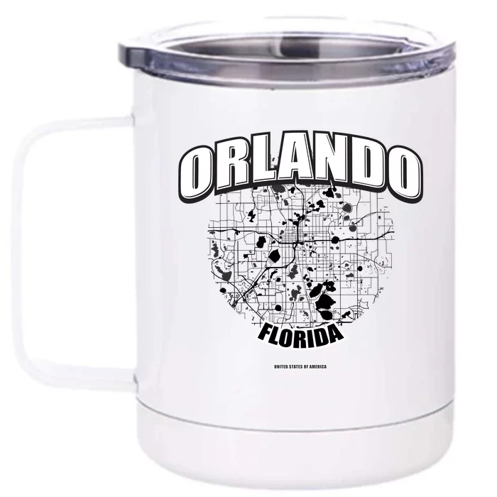 Orlando Florida Map Front & Back 12oz Stainless Steel Tumbler Cup