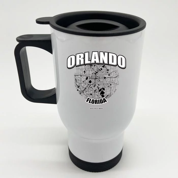 Orlando Florida Map Front & Back Stainless Steel Travel Mug