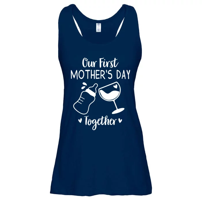 Our First Mothers Day Matching Wo Baby First Time Mom Ladies Essential Flowy Tank