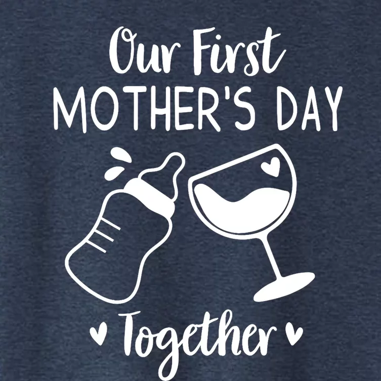 Our First Mothers Day Matching Wo Baby First Time Mom Women's Crop Top Tee