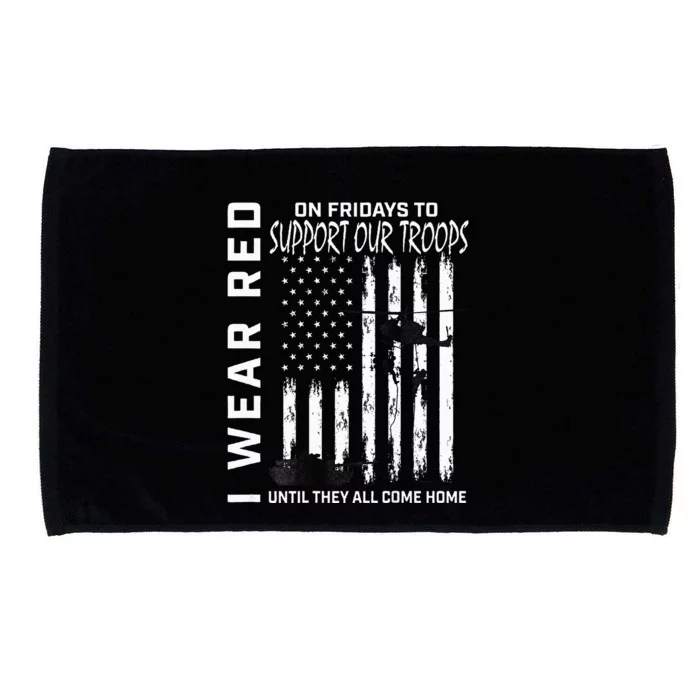 On Fridays Military Veteran Support Our Troops Flag Microfiber Hand Towel