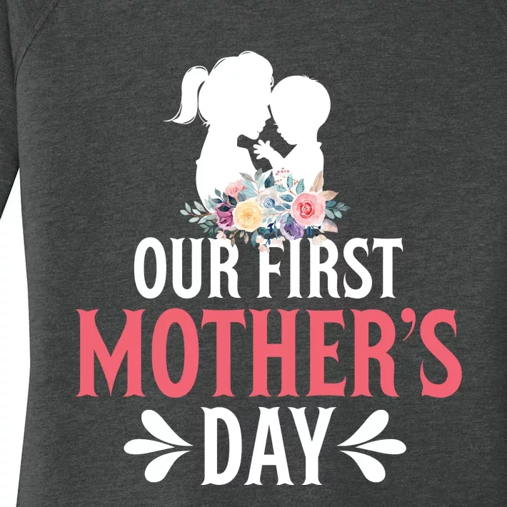 Our First Mother's Day T Women's Perfect Tri Tunic Long Sleeve Shirt