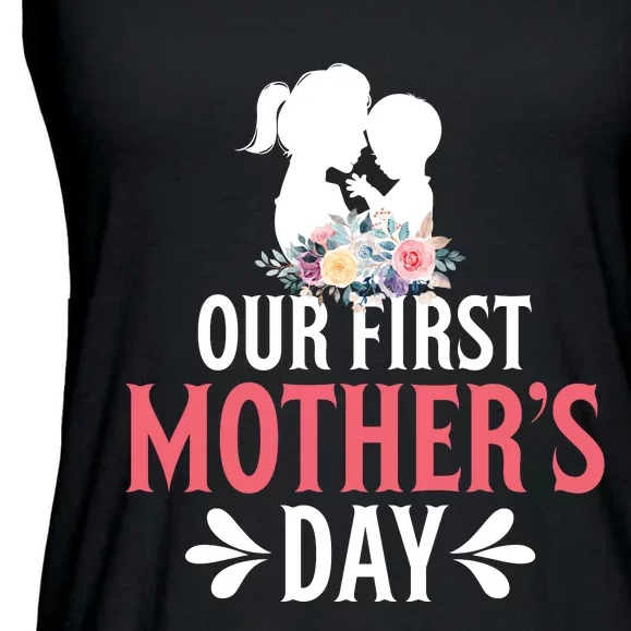 Our First Mother's Day T Ladies Essential Flowy Tank