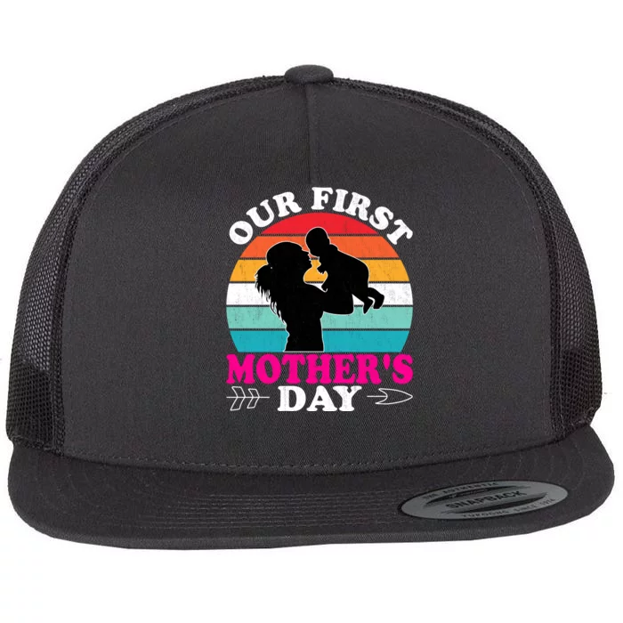 Our First MotherS Day Celebration Graphic Flat Bill Trucker Hat