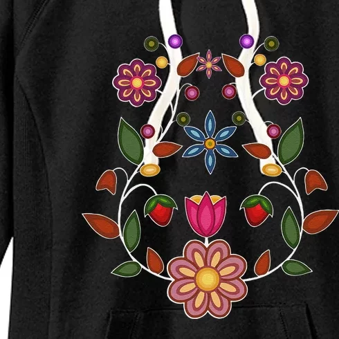 Ojibwe Floral Native Wild Flowers Indigenous Cute Botanical Women's Fleece Hoodie