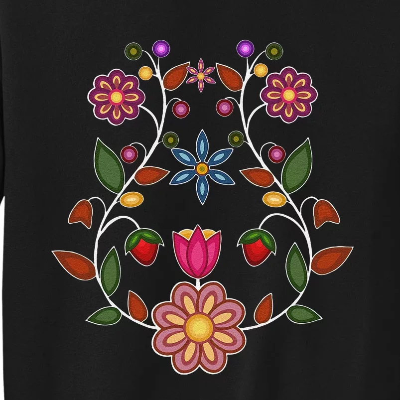 Ojibwe Floral Native Wild Flowers Indigenous Cute Botanical Tall Sweatshirt