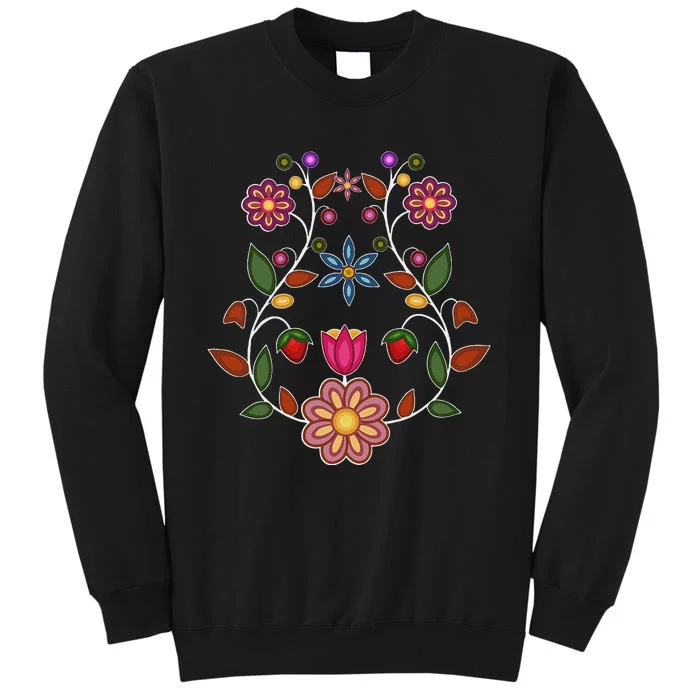 Ojibwe Floral Native Wild Flowers Indigenous Cute Botanical Tall Sweatshirt