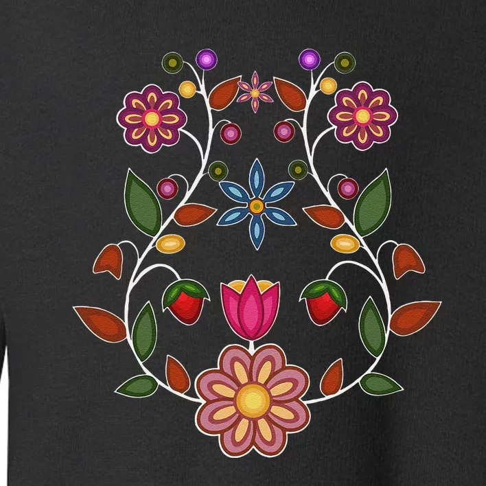 Ojibwe Floral Native Wild Flowers Indigenous Cute Botanical Toddler Sweatshirt