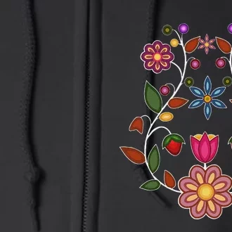 Ojibwe Floral Native Wild Flowers Indigenous Cute Botanical Full Zip Hoodie