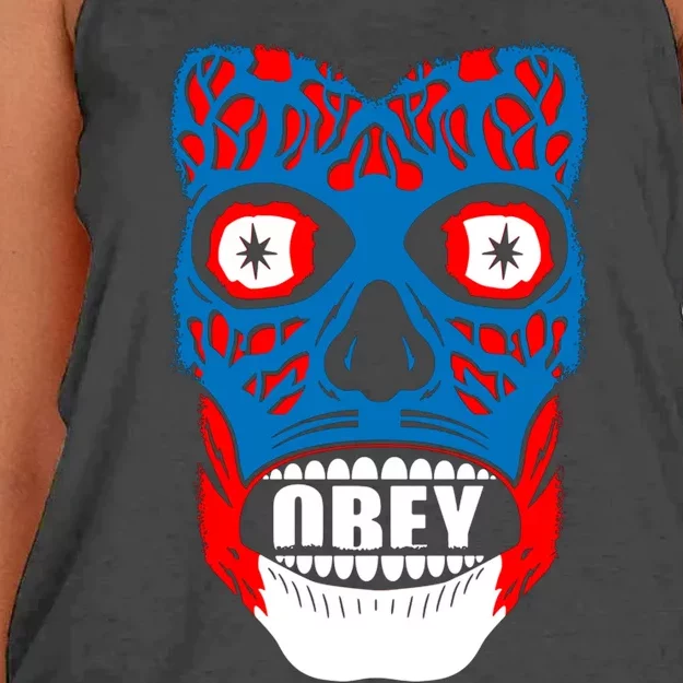 OBEY FACE Women's Knotted Racerback Tank