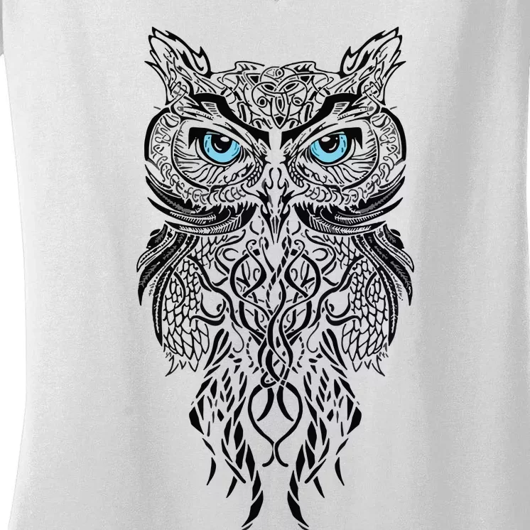 Owl Fans Owl Art Women's V-Neck T-Shirt