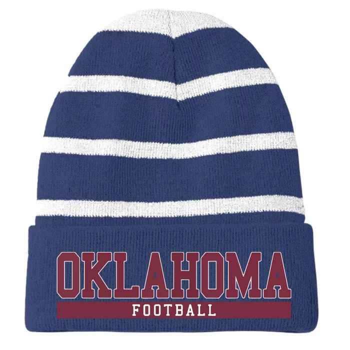 Oklahoma Football Striped Beanie with Solid Band