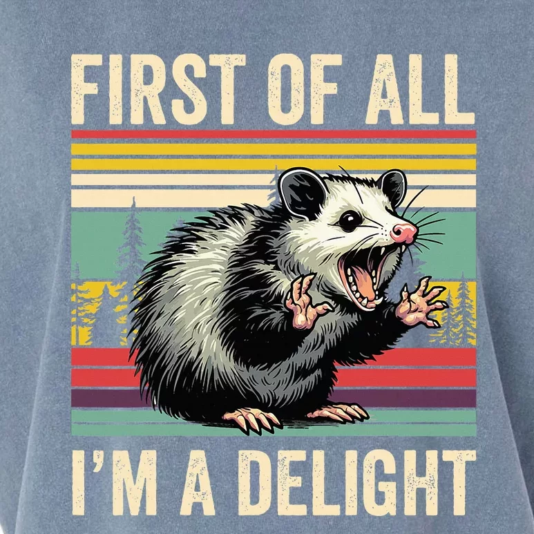 Opossum First Of All Im A Delight Possum Garment-Dyed Women's Muscle Tee