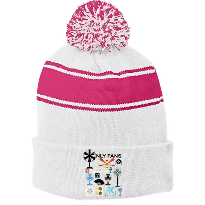 Only Fans Stripe Pom Pom Beanie