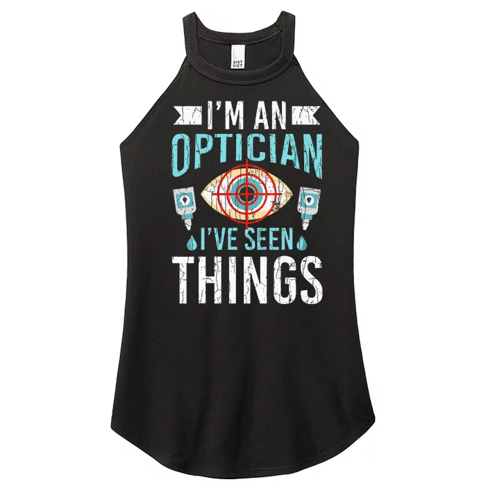 Optician Funny Ophthalmology Optometry Women’s Perfect Tri Rocker Tank