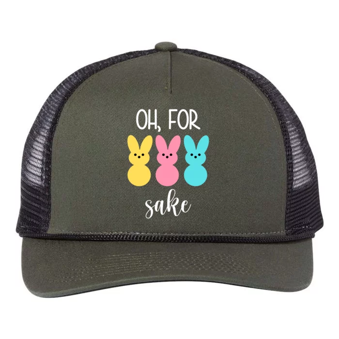 Oh For Peeps Sake Easter Funny Cute Retro Rope Trucker Hat Cap