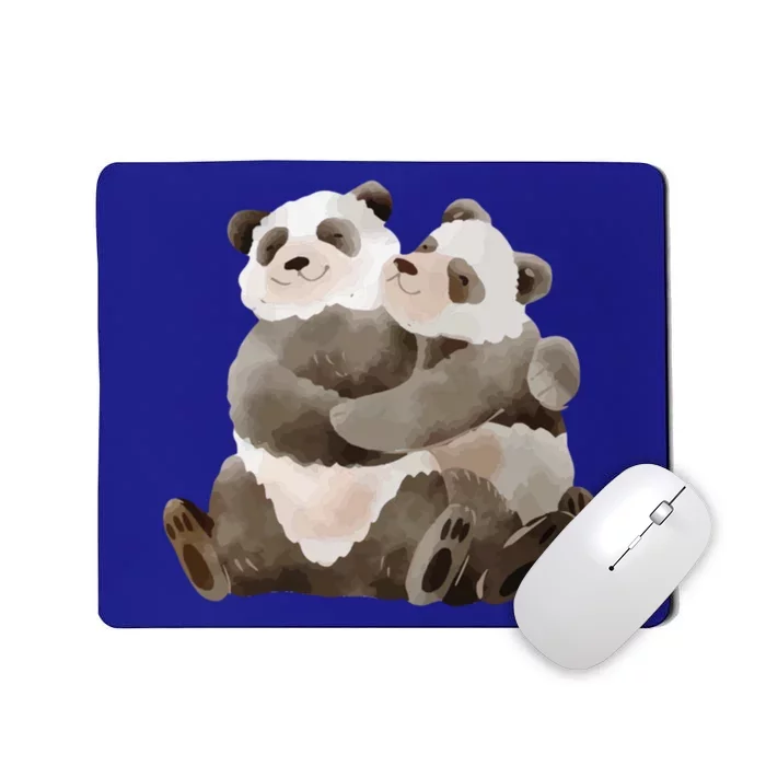 Outfit For Panda Fan: Cute Panda Couple In Watercolour Style Gift Mousepad