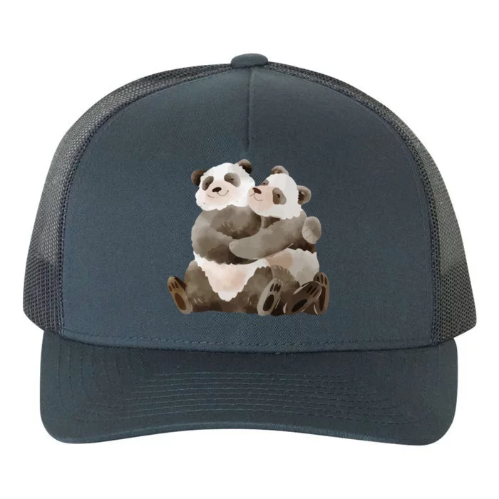 Outfit For Panda Fan: Cute Panda Couple In Watercolour Style Gift Yupoong Adult 5-Panel Trucker Hat