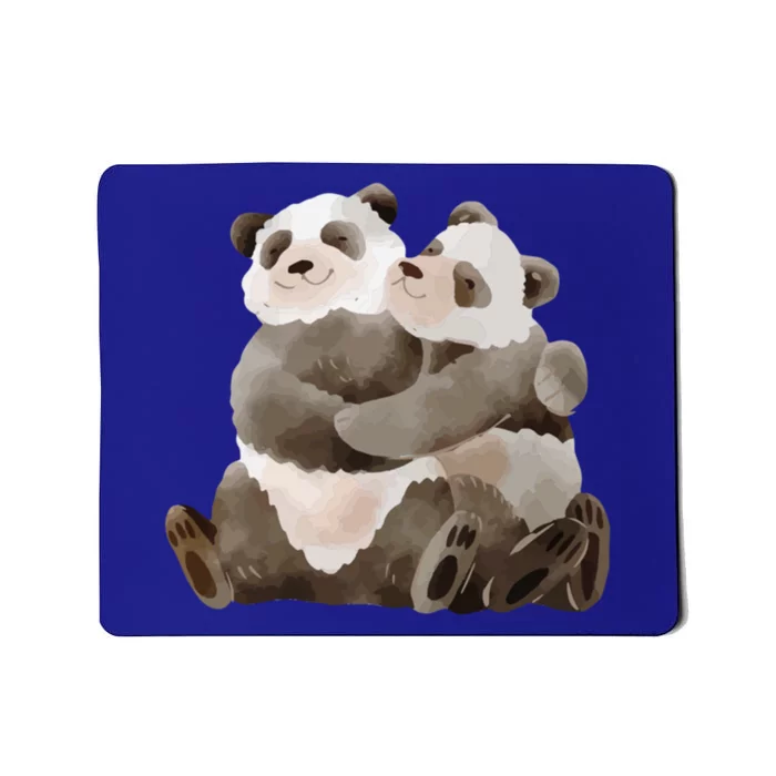 Outfit For Panda Fan: Cute Panda Couple In Watercolour Style Gift Mousepad