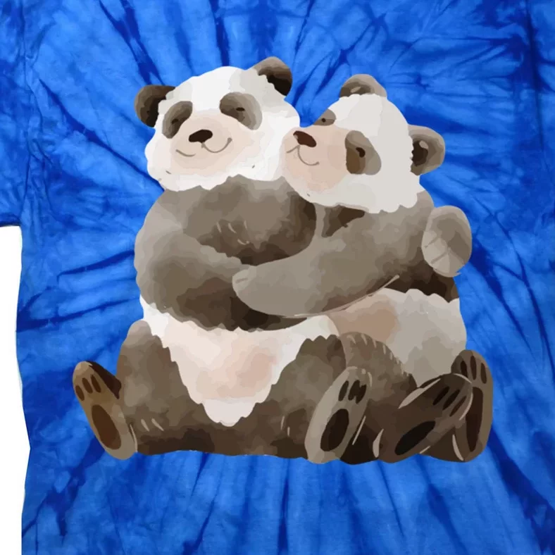 Outfit For Panda Fan: Cute Panda Couple In Watercolour Style Gift Tie-Dye T-Shirt