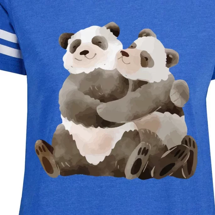 Outfit For Panda Fan: Cute Panda Couple In Watercolour Style Gift Enza Ladies Jersey Football T-Shirt