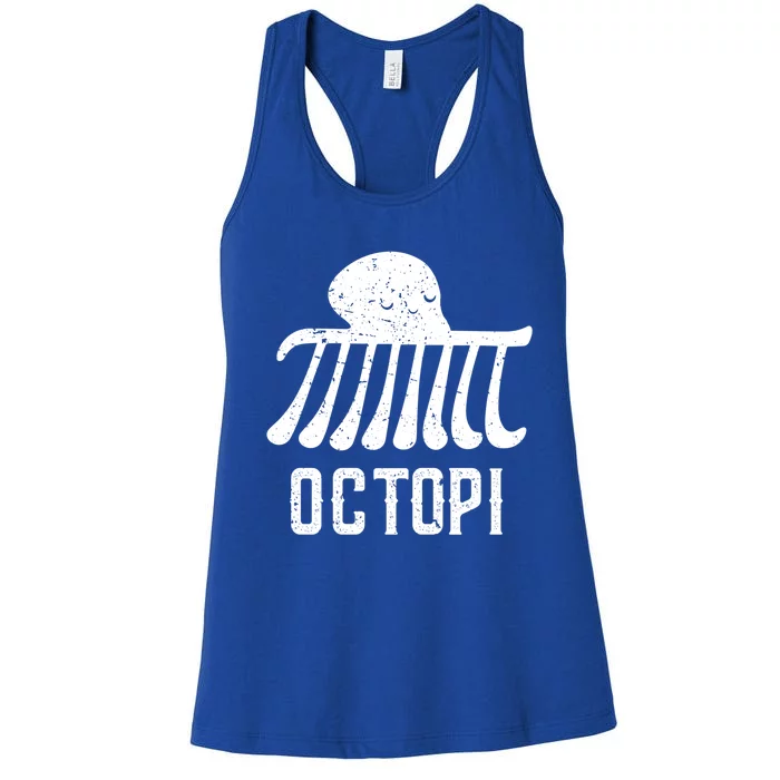 Octopi Funny Pi Octopus Math Geek Funny Gift Pi Day Gift Women's Racerback Tank