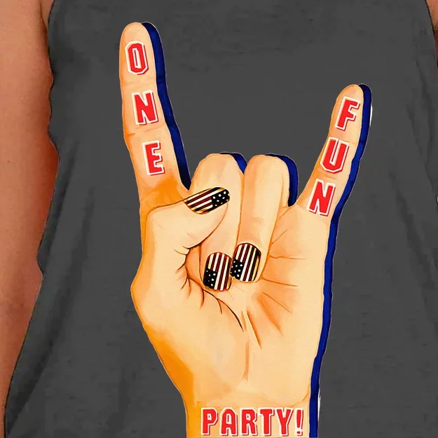 One. Fun. Party Women's Knotted Racerback Tank