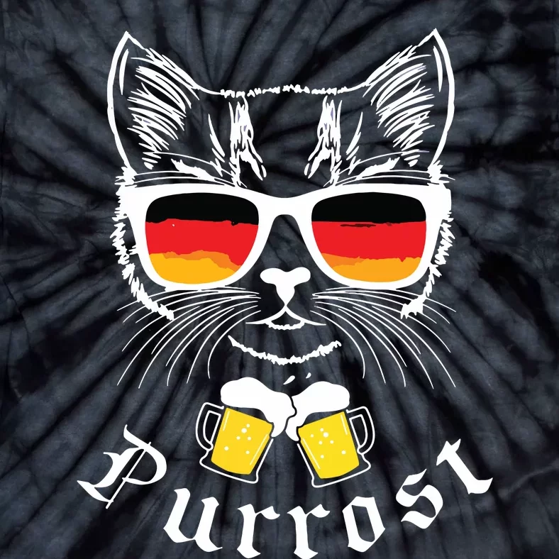 Oktoberfest Funny Prost Pun Purrost Cat Tie-Dye T-Shirt