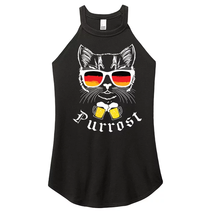 Oktoberfest Funny Prost Pun Purrost Cat Women’s Perfect Tri Rocker Tank