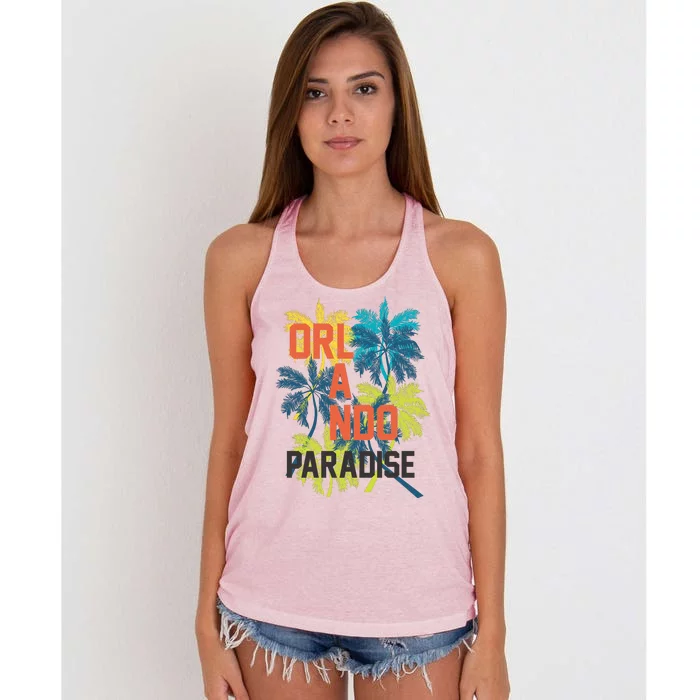 Orlando Florida Paradise Women's Knotted Racerback Tank