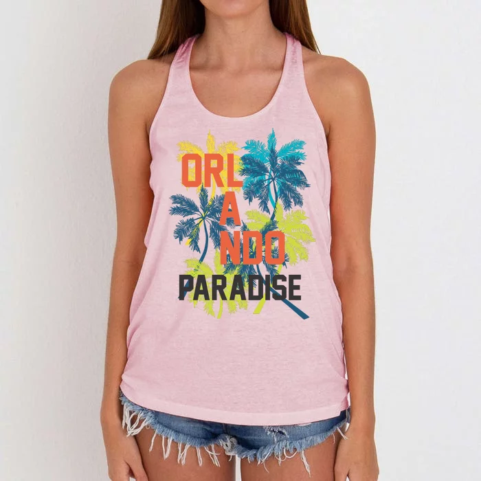 Orlando Florida Paradise Women's Knotted Racerback Tank