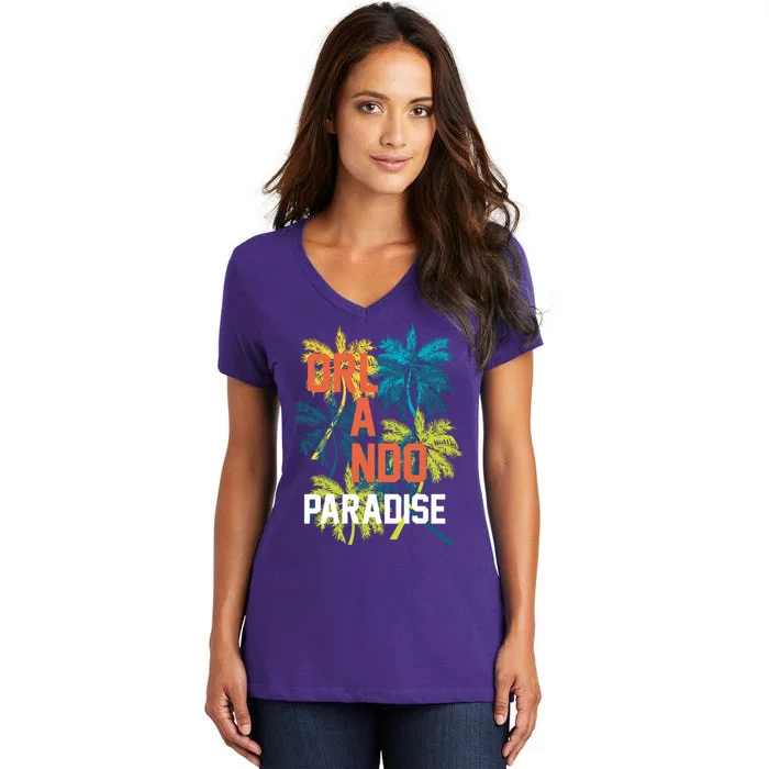 Orlando Florida Paradise Women's V-Neck T-Shirt