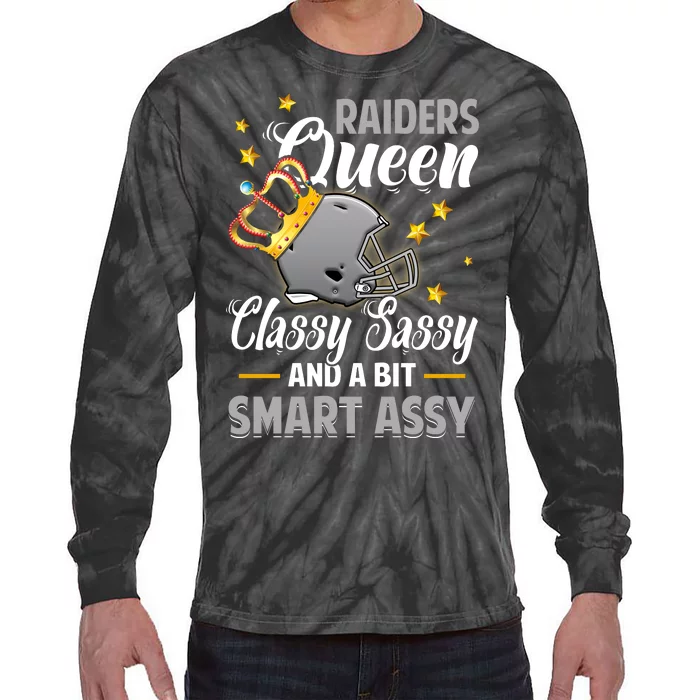 Oakland Football Queen Classy Sassy And A Bit Smart Assy Tie-Dye Long Sleeve Shirt