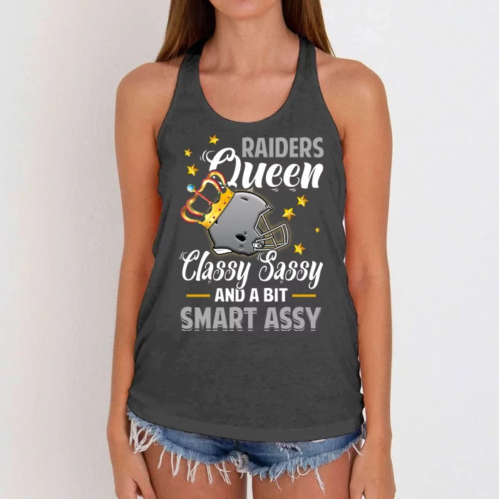 Oakland Football Queen Classy Sassy And A Bit Smart Assy Women's Knotted Racerback Tank