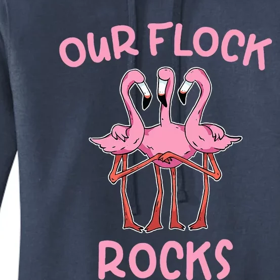 Our Flock Rocks Flamingo Matching Family Vacation Women's Pullover Hoodie