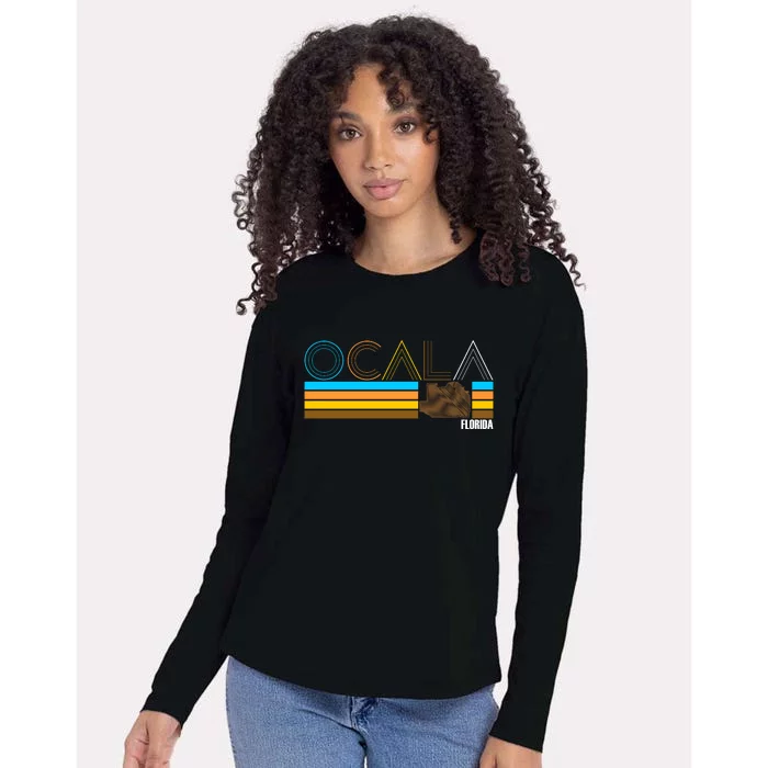 Ocala Florida Retro Womens Cotton Relaxed Long Sleeve T-Shirt