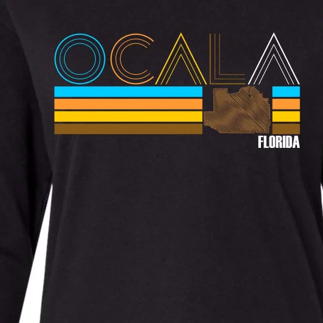 Ocala Florida Retro Womens Cotton Relaxed Long Sleeve T-Shirt